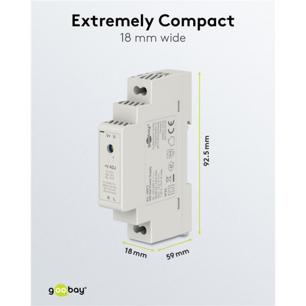 GOOBAY τροφοδοτικό 59573 για DIN rail, 12V/1.25A, 15W, IP20 GOOBAY τροφοδοτικό 59573 για DIN rail, 12V/1.25A, 15W, IP20