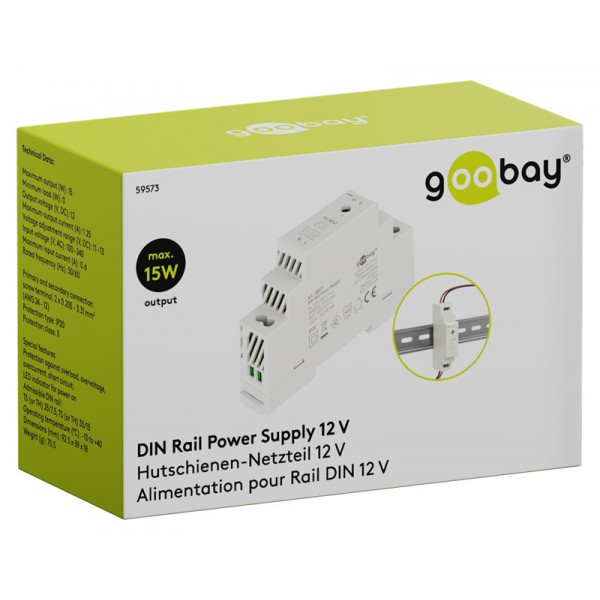 GOOBAY τροφοδοτικό 59573 για DIN rail, 12V/1.25A, 15W, IP20 GOOBAY τροφοδοτικό 59573 για DIN rail, 12V/1.25A, 15W, IP20