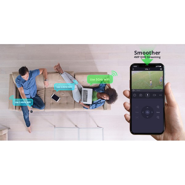 FOSCAM smart IP κάμερα SD4, 4MP 2K, 4x zoom, WiFi, IP66, PTZ