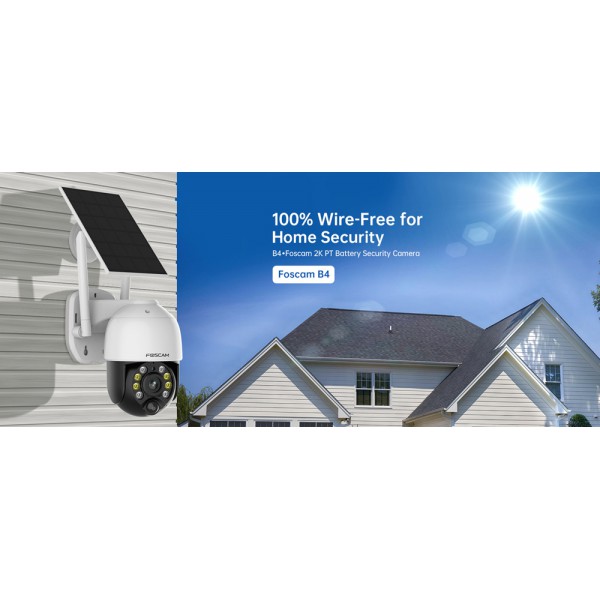 FOSCAM smart IP ηλιακή κάμερα B4, 5000mAh, IP65, 4MP, WiFi, PTZ FOSCAM smart IP ηλιακή κάμερα B4, 5000mAh, IP65, 4MP, WiFi, PTZ