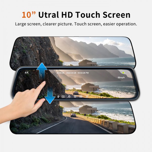 THIEYE σετ καθρέφτης αυτοκινήτου με κάμερα CarView 4, GPS, οθόνη 10", 4K THIEYE σετ καθρέφτης αυτοκινήτου με κάμερα CarView 4, GPS, οθόνη 10", 4K