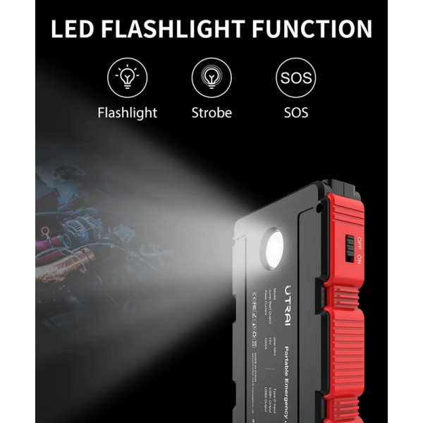 UTRAI εκκινητής μπαταρίας αυτοκινήτου JS-Mini με φακό, 12V/1000A UTRAI εκκινητής μπαταρίας αυτοκινήτου JS-Mini με φακό, 12V/1000A