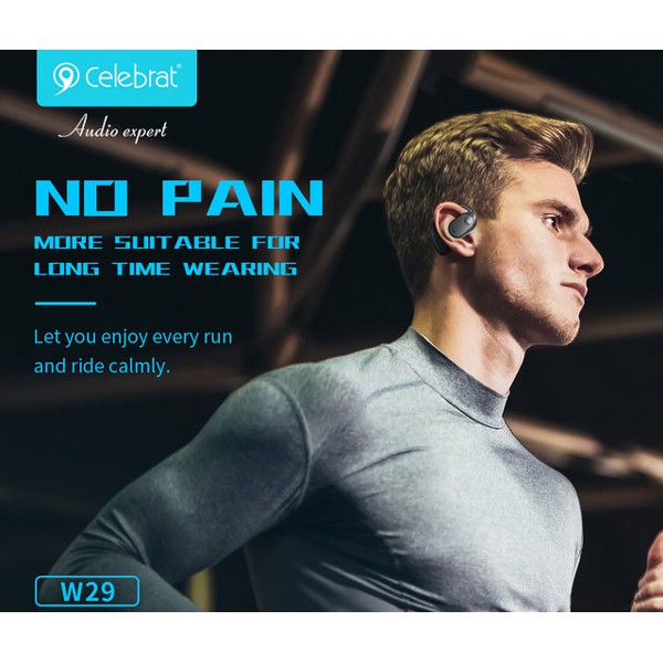 CELEBRAT earphones με θήκη φόρτισης W29, Open Wearable Stereo, μαύρα CELEBRAT earphones με θήκη φόρτισης W29, Open Wearable Stereo, μαύρα