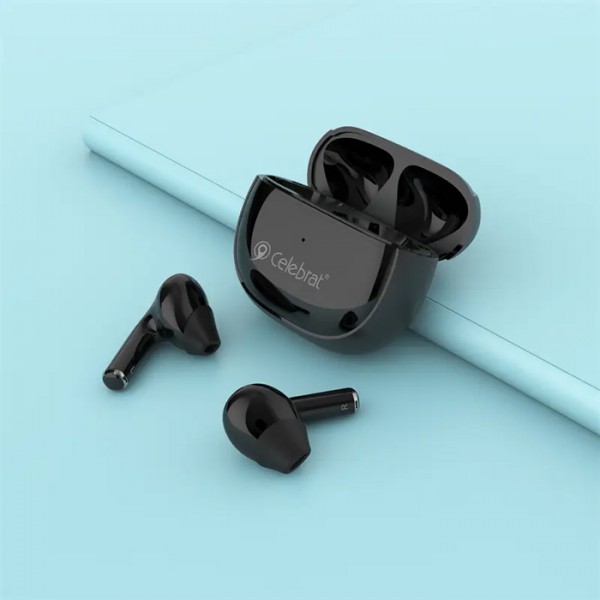 CELEBRAT earphones με θήκη φόρτισης W31, True Wireless, μαύρα