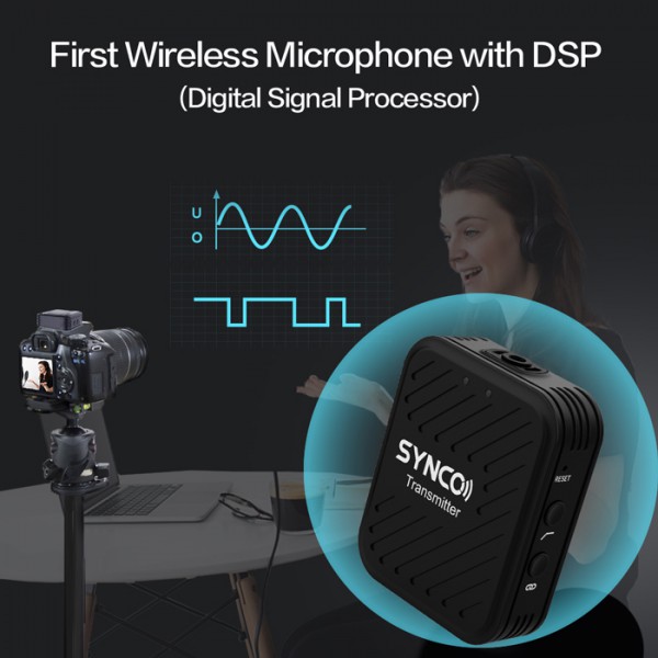 SYNCO ασύρματο μικρόφωνο G1A1 με ενσωματωμένο clip-on, 2.4GHz, μαύρο SYNCO ασύρματο μικρόφωνο G1A1 με ενσωματωμένο clip-on, 2.4GHz, μαύρο