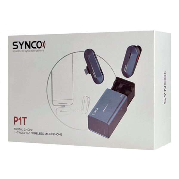 SYNCO ασύρματο μικρόφωνο P1T με θήκη φόρτισης, USB-C, 2.4GHz, γκρι SYNCO ασύρματο μικρόφωνο P1T με θήκη φόρτισης, USB-C, 2.4GHz, γκρι
