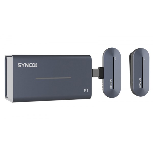 SYNCO ασύρματο μικρόφωνο P1T με θήκη φόρτισης, USB-C, 2.4GHz, γκρι SYNCO ασύρματο μικρόφωνο P1T με θήκη φόρτισης, USB-C, 2.4GHz, γκρι