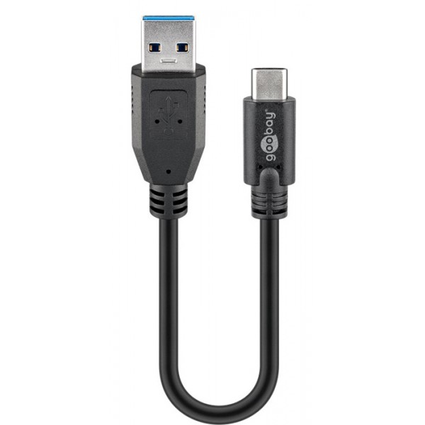 GOOBAY καλώδιο USB 3.0 σε USB-C 45247, 5Gbit/s, 0.15m, μαύρο GOOBAY καλώδιο USB 3.0 σε USB-C 45247, 5Gbit/s, 0.15m, μαύρο