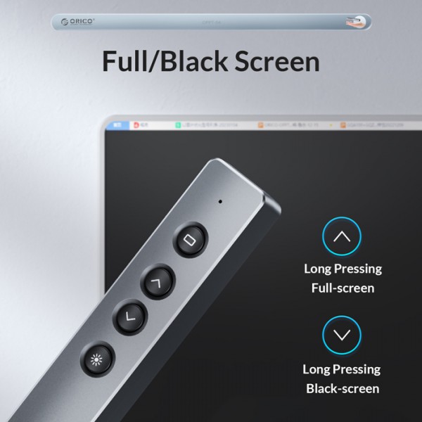 ORICO presenter OPPT-06 με laser & πλήκτρα, επαναφορτιζόμενο, 50m, γκρι