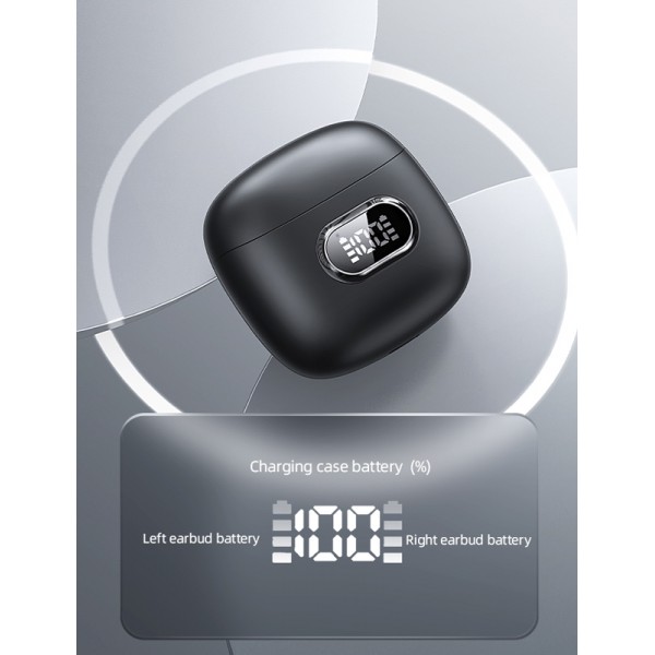 USAMS earphones με θήκη φόρτισης USAMS-IA, True Wireless, μαύρα