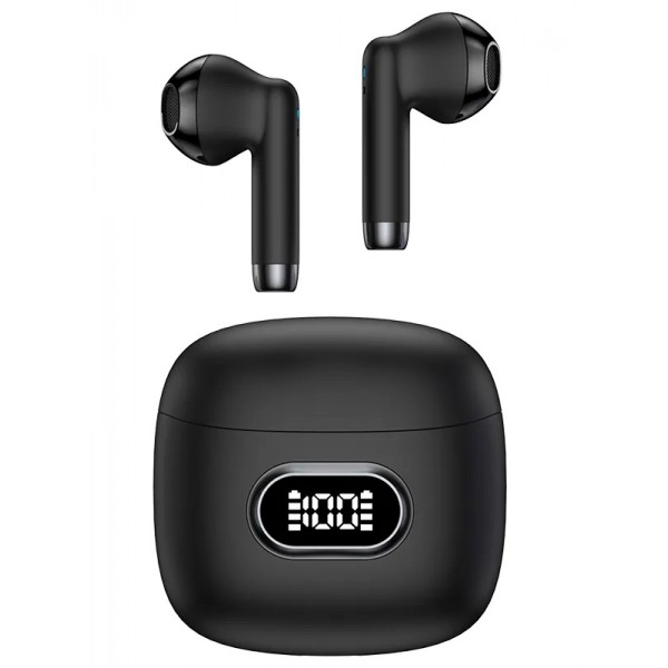 USAMS earphones με θήκη φόρτισης USAMS-IA, True Wireless, μαύρα