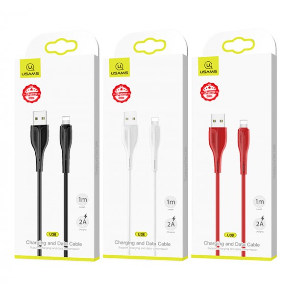 USAMS καλώδιο Lightning σε USB US-SJ371, 2A, 1m, κόκκινο USAMS καλώδιο Lightning σε USB US-SJ371, 2A, 1m, κόκκινο