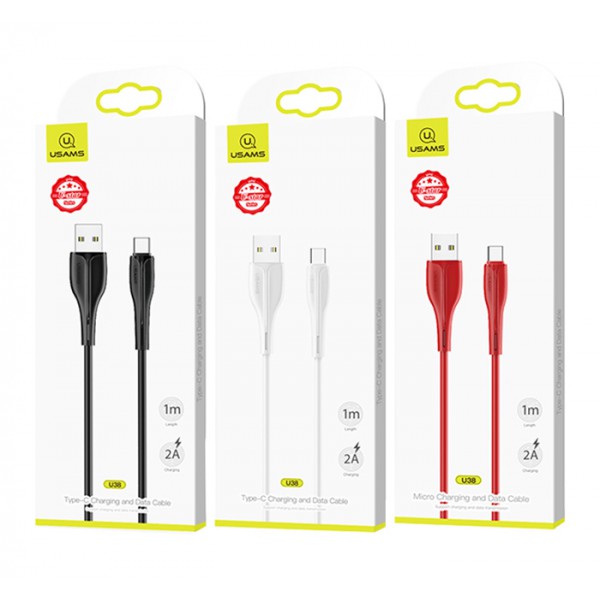 USAMS καλώδιο USB-C σε USB US-SJ372, 2A, 1m, κόκκινο USAMS καλώδιο USB-C σε USB US-SJ372, 2A, 1m, κόκκινο