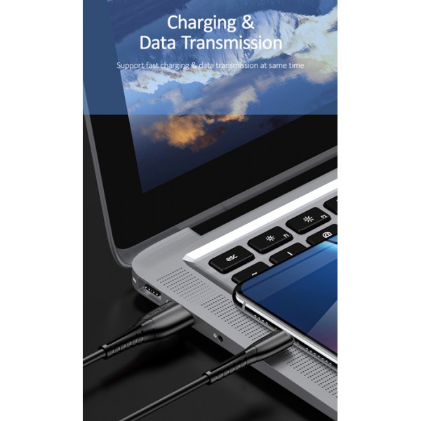 USAMS καλώδιο Lightning σε USB US-SJ364, 2A, 1m, μαύρο USAMS καλώδιο Lightning σε USB US-SJ364, 2A, 1m, μαύρο