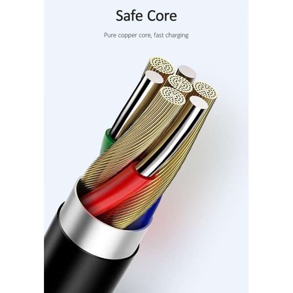 USAMS καλώδιο Lightning σε USB US-SJ364, 2A, 1m, μαύρο USAMS καλώδιο Lightning σε USB US-SJ364, 2A, 1m, μαύρο