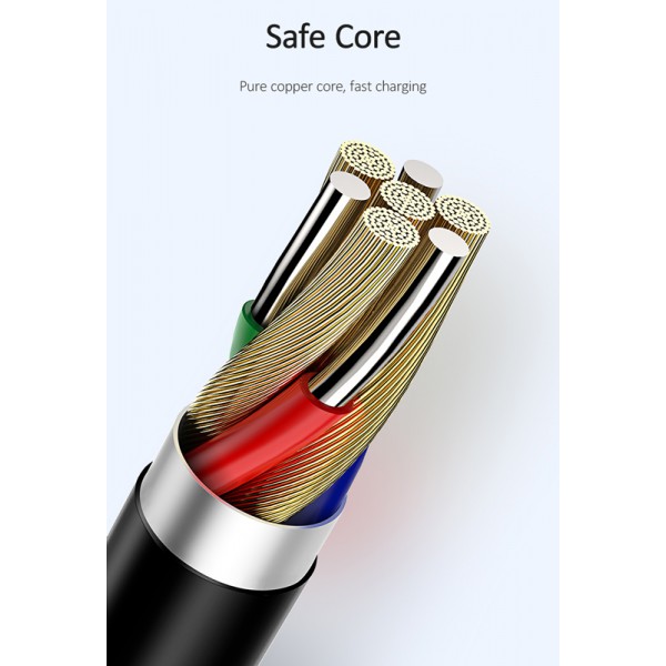 USAMS καλώδιο Micro USB σε USB US-SJ365, 2A, 1m, μαύρο USAMS καλώδιο Micro USB σε USB US-SJ365, 2A, 1m, μαύρο