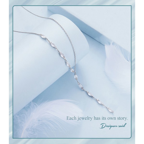 BAMOER κολιέ BSN330 με κυβική ζιρκόνια, ασήμι 925, ασημί BAMOER κολιέ BSN330 με κυβική ζιρκόνια, ασήμι 925, ασημί