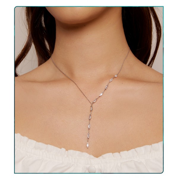 BAMOER κολιέ BSN330 με κυβική ζιρκόνια, ασήμι 925, ασημί BAMOER κολιέ BSN330 με κυβική ζιρκόνια, ασήμι 925, ασημί