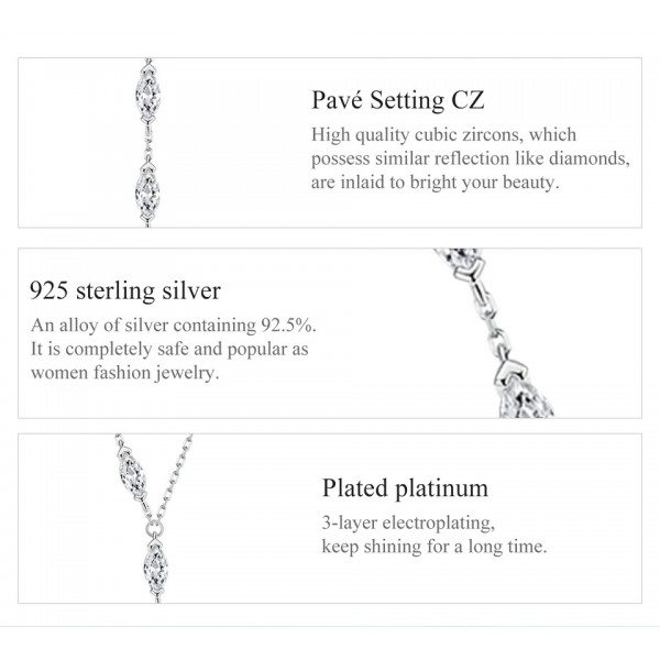 BAMOER κολιέ BSN330 με κυβική ζιρκόνια, ασήμι 925, ασημί BAMOER κολιέ BSN330 με κυβική ζιρκόνια, ασήμι 925, ασημί