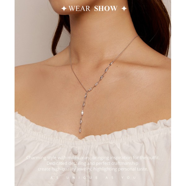 BAMOER κολιέ BSN330 με κυβική ζιρκόνια, ασήμι 925, ασημί BAMOER κολιέ BSN330 με κυβική ζιρκόνια, ασήμι 925, ασημί