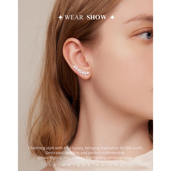 BAMOER σκουλαρίκια BSE819 με κυβική ζιρκόνια, ασήμι 925, ασημί BAMOER σκουλαρίκια BSE819 με κυβική ζιρκόνια, ασήμι 925, ασημί