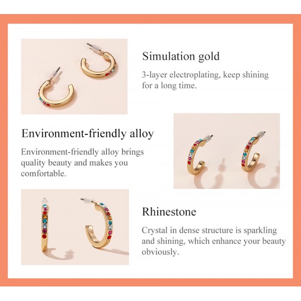 ROXXANI σκουλαρίκια κρίκος AIE075-CF με κυβική ζιρκόνια, χρυσό ROXXANI σκουλαρίκια κρίκος AIE075-CF με κυβική ζιρκόνια, χρυσό