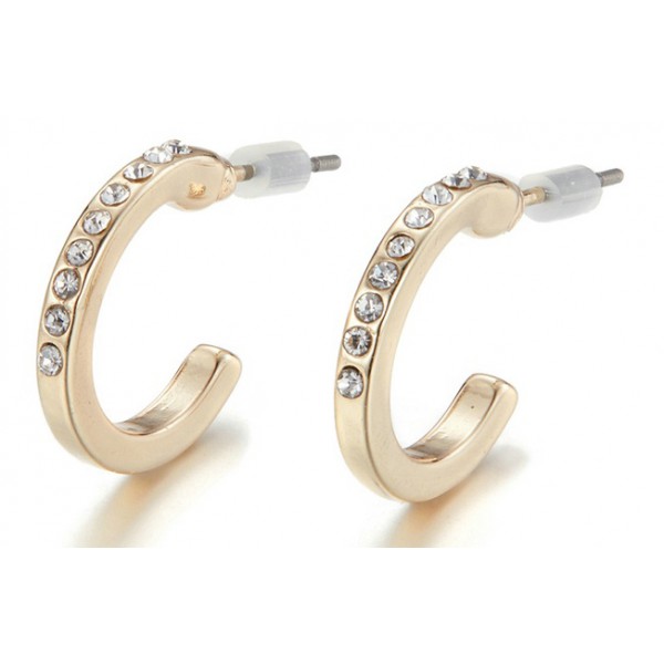 ROXXANI σκουλαρίκια κρίκος AIE075 με κυβική ζιρκόνια, χρυσό ROXXANI σκουλαρίκια κρίκος AIE075 με κυβική ζιρκόνια, χρυσό