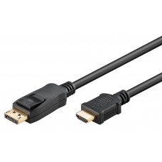 GOOBAY καλώδιο DisplayPort σε HDMI 51957, gold-plated, 4K, 2m, μαύρο