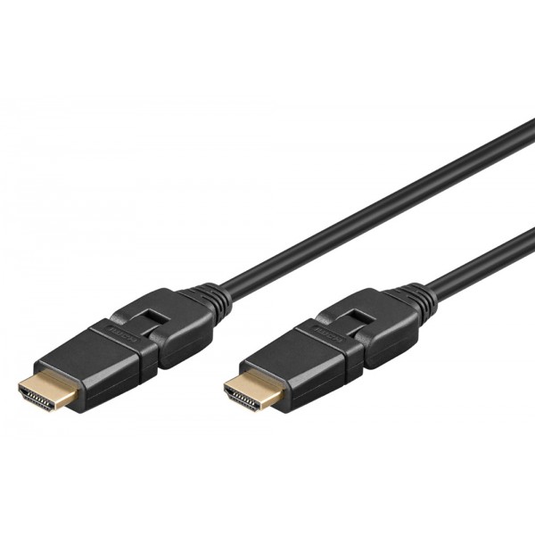 GOOBAY καλώδιο HDMI 61286, Ethernet, 360° βύσμα, 4K, 18Gbit/s, 2m, μαύρο GOOBAY καλώδιο HDMI 61286, Ethernet, 360° βύσμα, 4K, 18Gbit/s, 2m, μαύρο