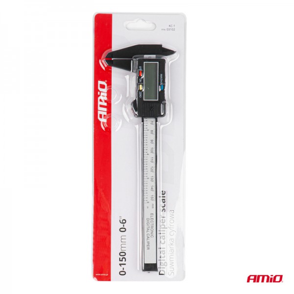 AMIO ψηφιακό παχύμετρο ακριβείας 03102, έως 150mm, μαύρο