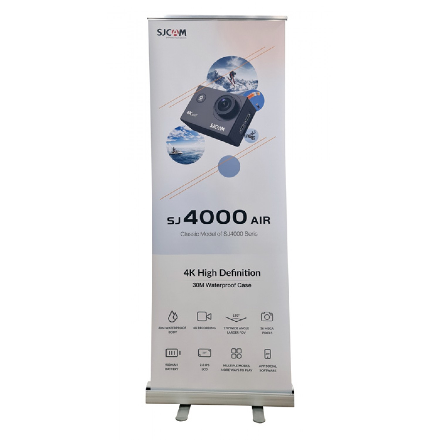 SJCAM διαφημιστικό roll up banner με εκτύπωση SJ4000-AIR, 160x60cm SJCAM διαφημιστικό roll up banner με εκτύπωση SJ4000-AIR, 160x60cm