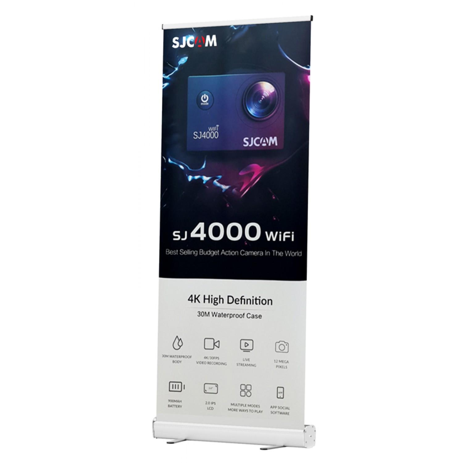 SJCAM διαφημιστικό roll up banner με εκτύπωση SJ4000-WIFI-4K, 160x60cm SJCAM διαφημιστικό roll up banner με εκτύπωση SJ4000-WIFI-4K, 160x60cm