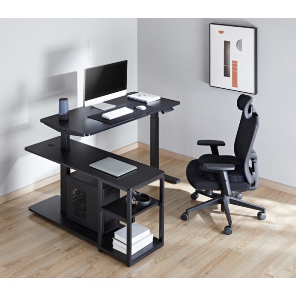 BRATECK ηλεκτρικό γραφείο S08-22DL-2, ρυθμιζόμενο ύψος, 136x120cm, μαύρο BRATECK ηλεκτρικό γραφείο S08-22DL-2, ρυθμιζόμενο ύψος, 136x120cm, μαύρο