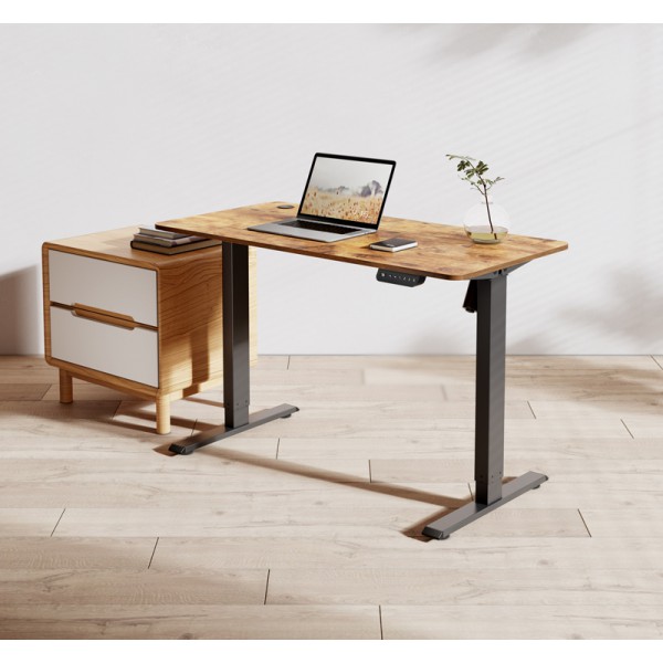 BRATECK ηλεκτρικό γραφείο S12-22R-B, ρυθμιζόμενο ύψος, 120x60cm, καφέ