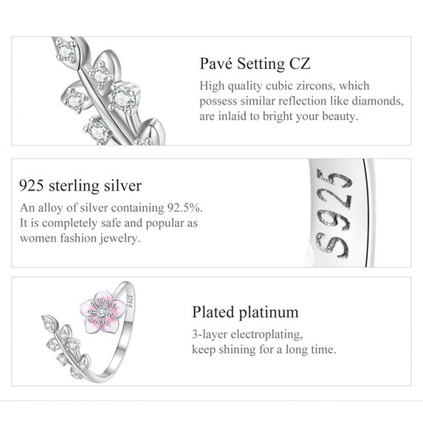 BAMOER δαχτυλίδι BSR438 με κυβική ζιρκόνια, ανοιγόμενο, ασήμι 925, ασημί BAMOER δαχτυλίδι BSR438 με κυβική ζιρκόνια, ανοιγόμενο, ασήμι 925, ασημί