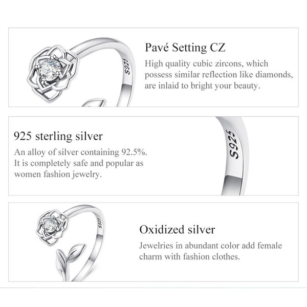 BAMOER δαχτυλίδι BSR325 με κυβική ζιρκόνια, ανοιγόμενο, ασήμι 925, ασημί BAMOER δαχτυλίδι BSR325 με κυβική ζιρκόνια, ανοιγόμενο, ασήμι 925, ασημί