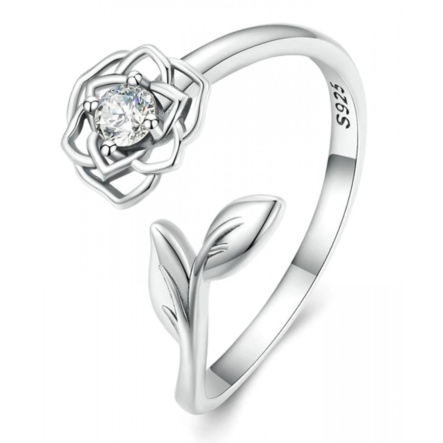 BAMOER δαχτυλίδι BSR325 με κυβική ζιρκόνια, ανοιγόμενο, ασήμι 925, ασημί BAMOER δαχτυλίδι BSR325 με κυβική ζιρκόνια, ανοιγόμενο, ασήμι 925, ασημί