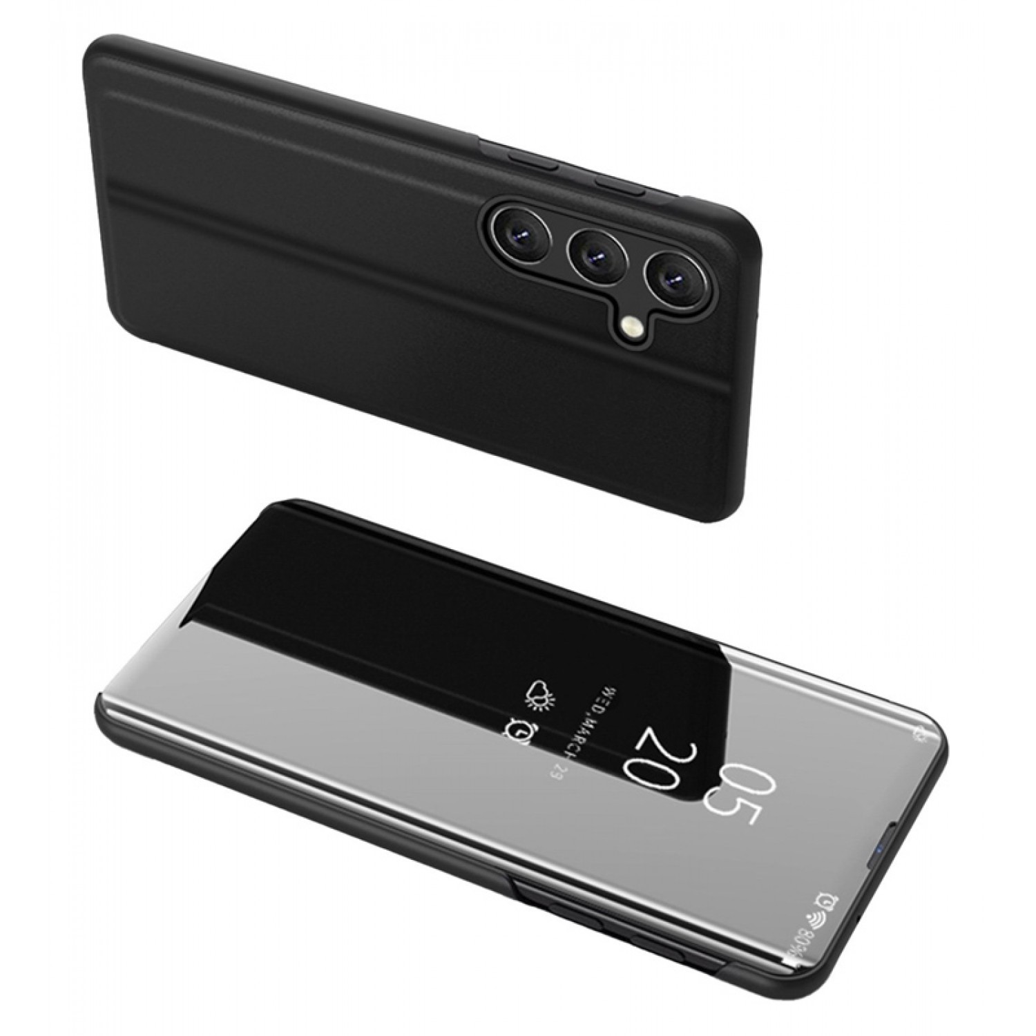 POWERTECH θήκη Clear view MOB-1863 για Samsung Galaxy A24, μαύρη POWERTECH θήκη Clear view MOB-1863 για Samsung Galaxy A24, μαύρη