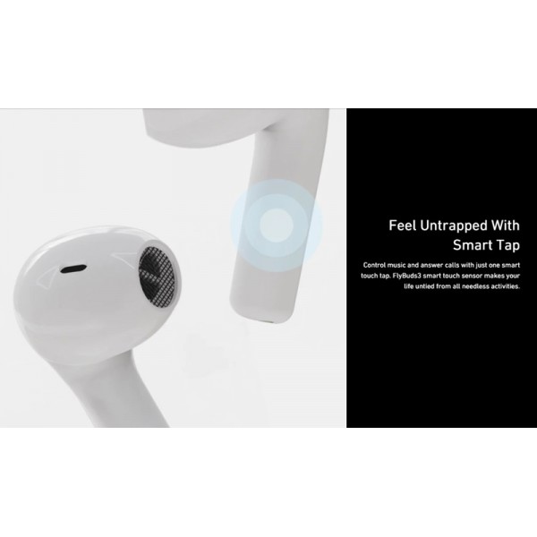HIFUTURE earphones με θήκη φόρτισης FlyBuds3, True Wireless, λευκά