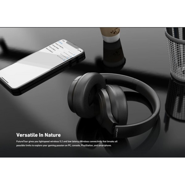 HIFUTURE headphones FutureTour, wireless & wired, Bluetooth, ANC, μαύρα