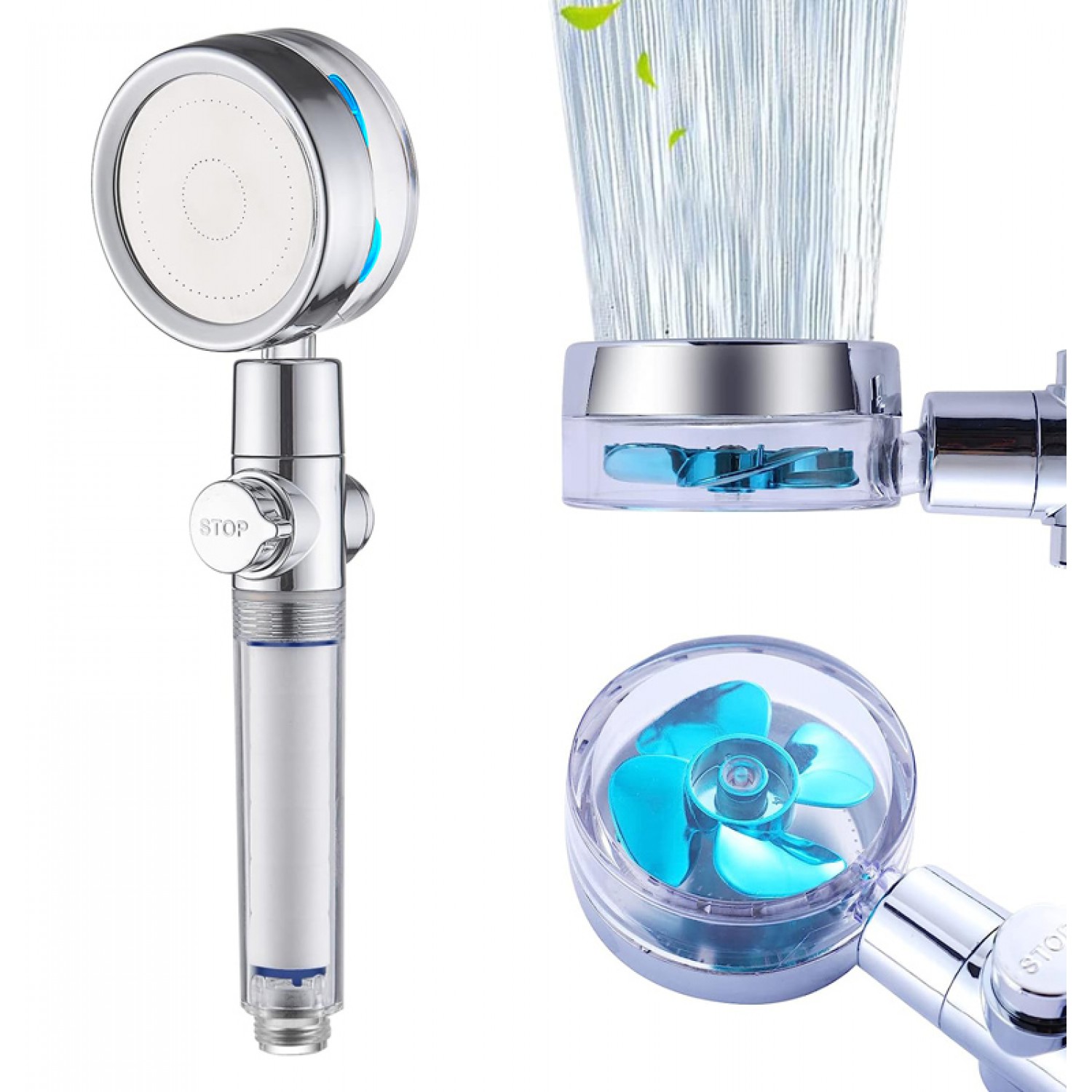 Τηλέφωνο μπάνιου AG866A με περιστρεφόμενη κεφαλή, universal, ασημί