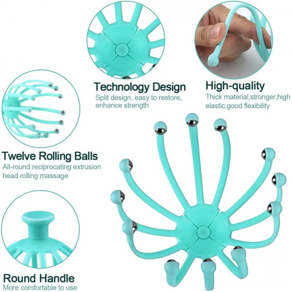 Μασάζ κεφαλιού AG19E, 12 σημείων, μπλε Μασάζ κεφαλιού AG19E, 12 σημείων, μπλε