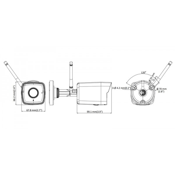 HIKVISION HIWATCH IP κάμερα HWI-B120H-D/W, Wi-Fi, 2MP, IP66, IR 30m