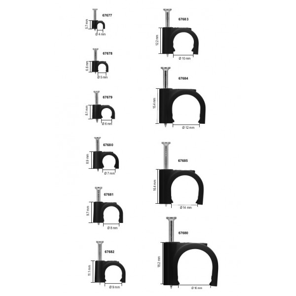 GOOBAY ρόκα στήριξης καλωδίων 64678, 5mm, μαύρο, 100τμχ GOOBAY ρόκα στήριξης καλωδίων 64678, 5mm, μαύρο, 100τμχ