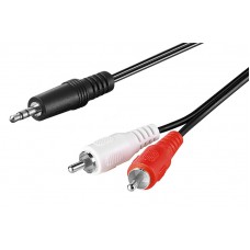 GOOBAY καλώδιο 3.5mm σε 2x RCA 51648, CU, 1m, μαύρο