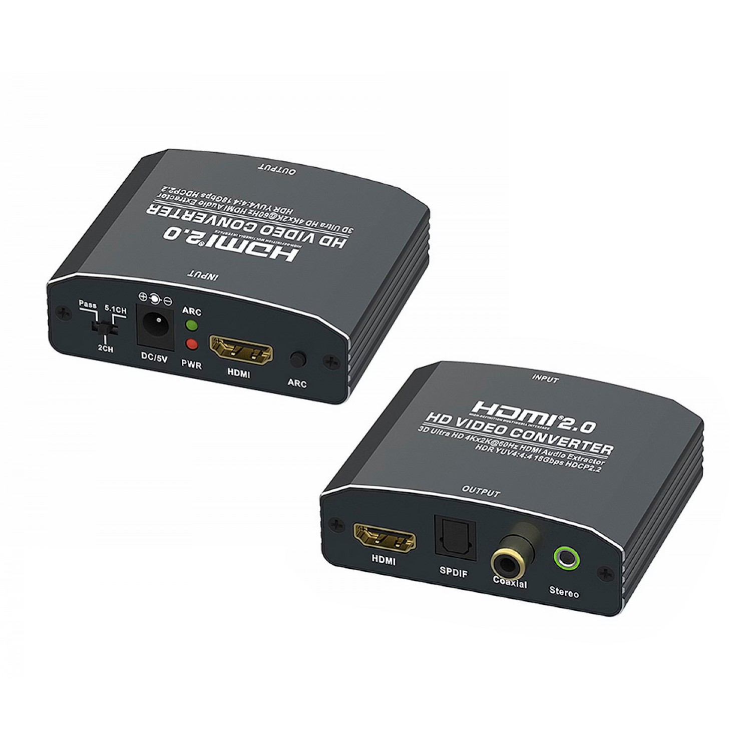 POWERTECH HDMI audio extractor CAB-H153, 4K/60Hz, γκρι POWERTECH HDMI audio extractor CAB-H153, 4K/60Hz, γκρι