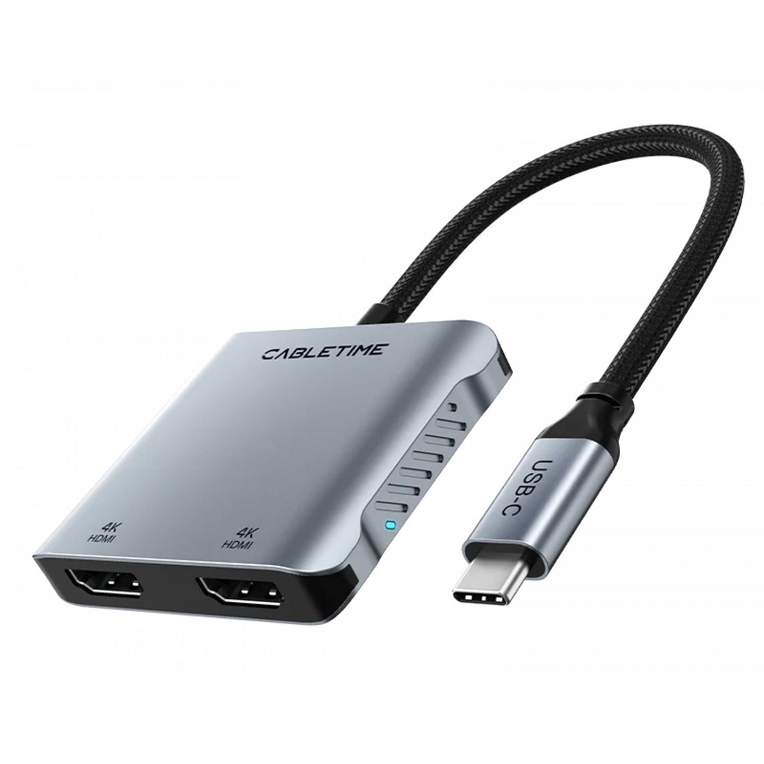CABLETIME docking station CT-CM2H4K-AG, 4 θυρών, USB-C, 4K, 100W, γκρι CABLETIME docking station CT-CM2H4K-AG, 4 θυρών, USB-C, 4K, 100W, γκρι