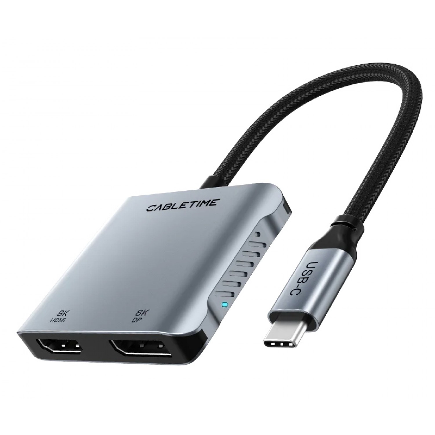 CABLETIME docking station CT-CMDH8K-AG, 4 θυρών, USB-C, 8K, 100W, γκρι CABLETIME docking station CT-CMDH8K-AG, 4 θυρών, USB-C, 8K, 100W, γκρι