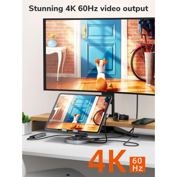 CABLETIME docking station CT-HUBC8-AG με βάση tablet, 8 θυρών, γκρι CABLETIME docking station CT-HUBC8-AG με βάση tablet, 8 θυρών, γκρι