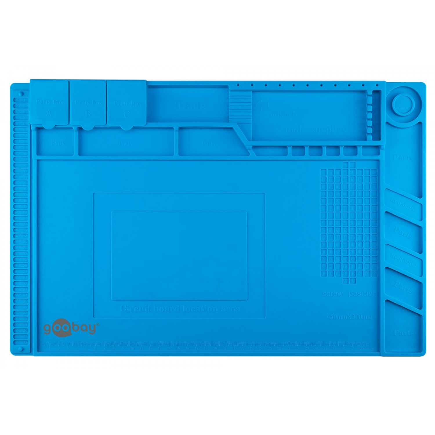 GOOBAY βάση εργασίας 61670, αντιστατική, ελαστική, 30 x 45cm, μπλε